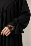 عبای سرمه مشکی پاپیونی