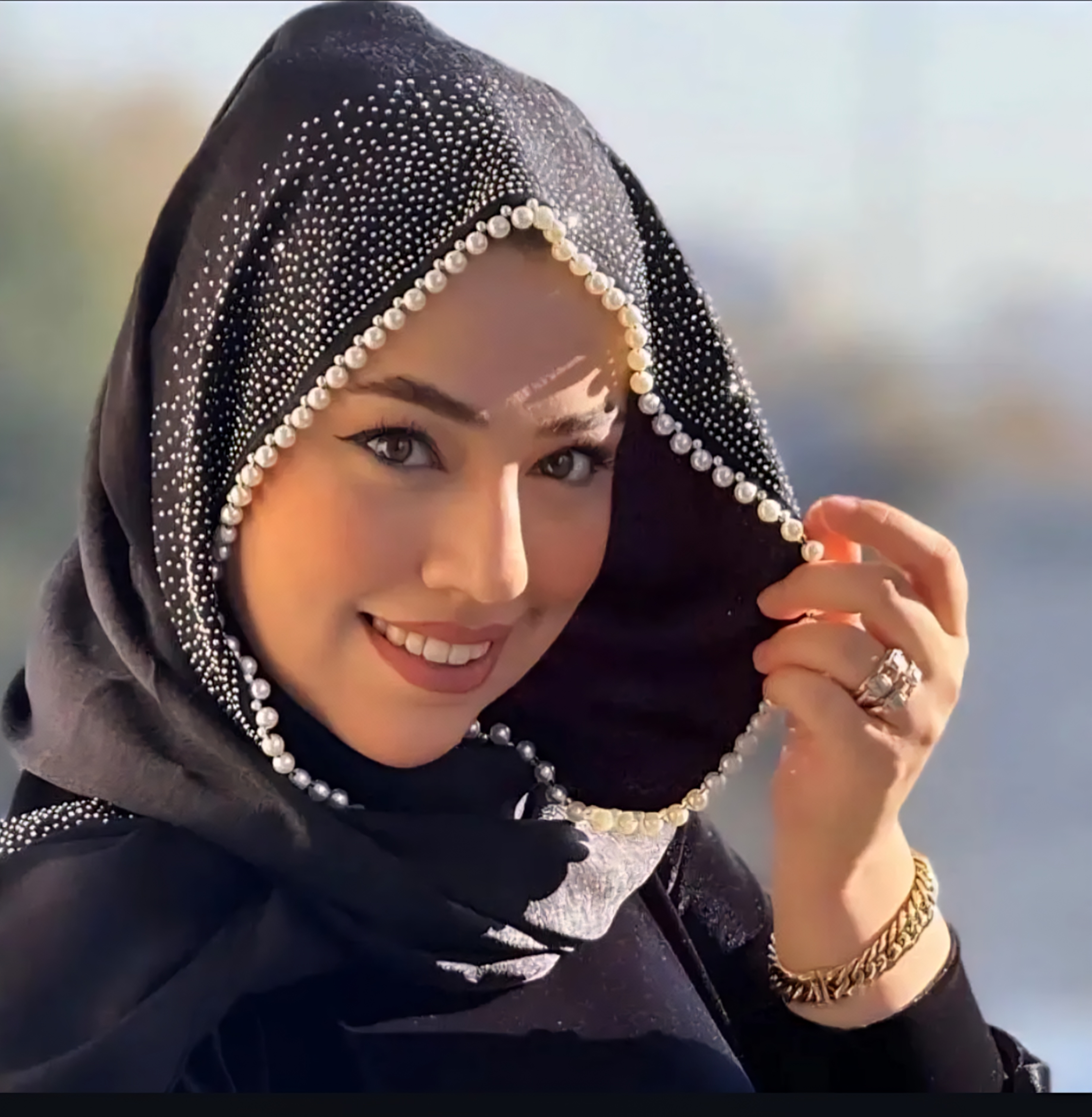 شال کوپرا مرواریدی فول نگین