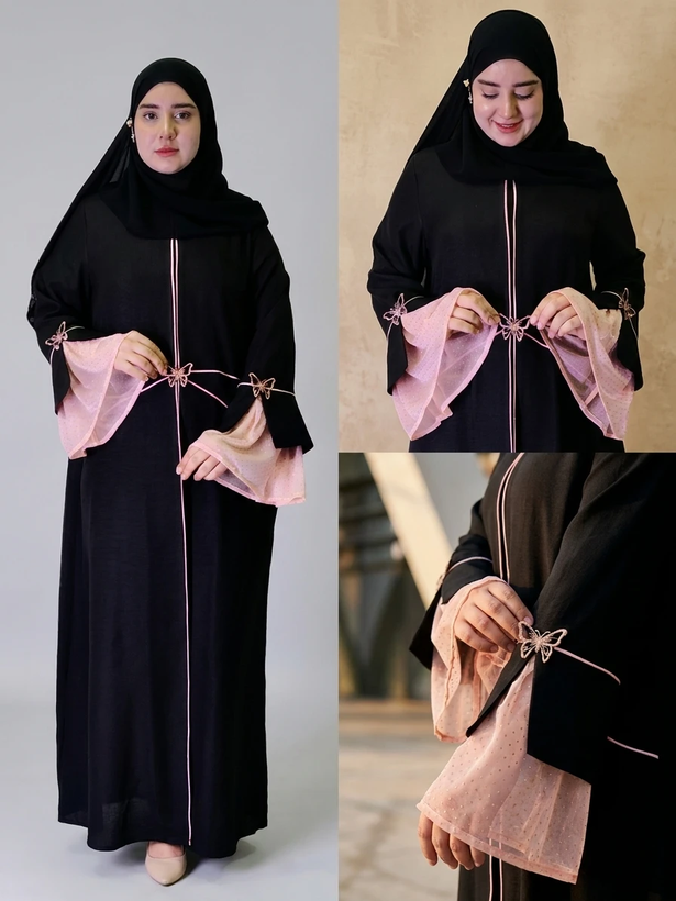 عبای آیناز مغزی سراسری با گلدوزی