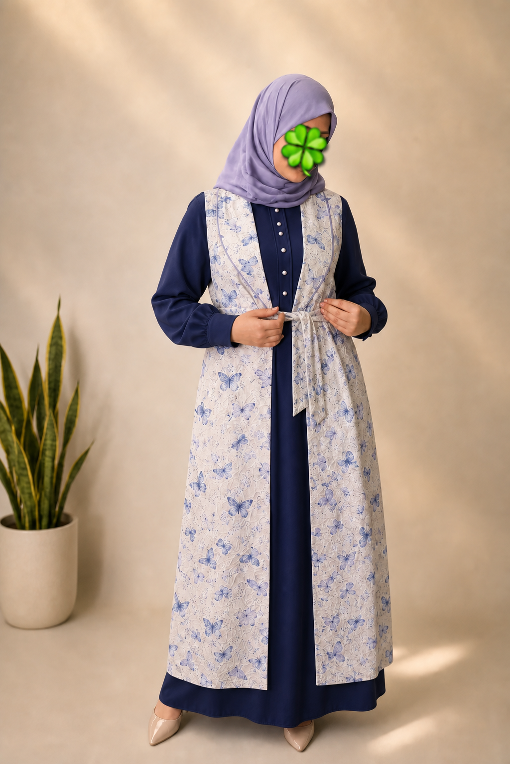 عبای ثمینا دو تیکه عبا وسارافون