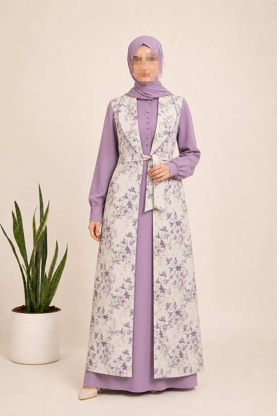 عبای ثمینا دو تیکه عبا وسارافون