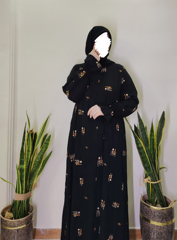 عبای راحیل نخی سراسر گلدوزی شده