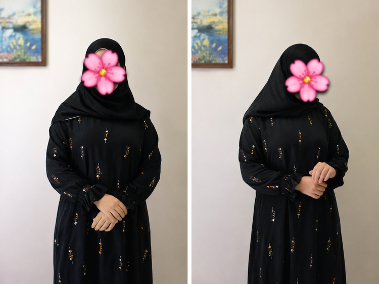 عبای راحیل نخی سراسر گلدوزی شده