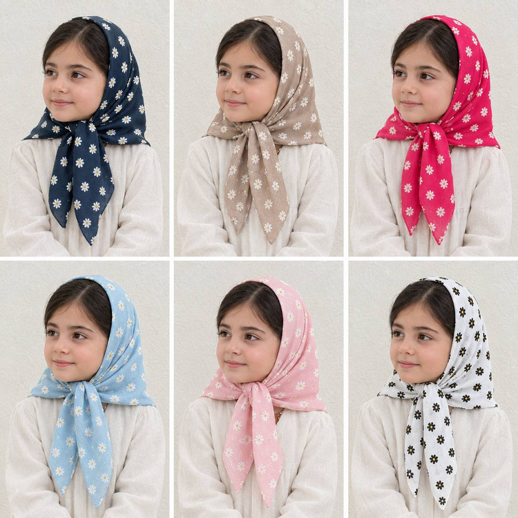 روسری نخی دخترانه مدل بابونه