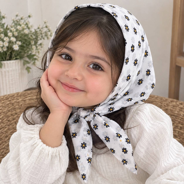 روسری نخی دخترانه مدل بابونه